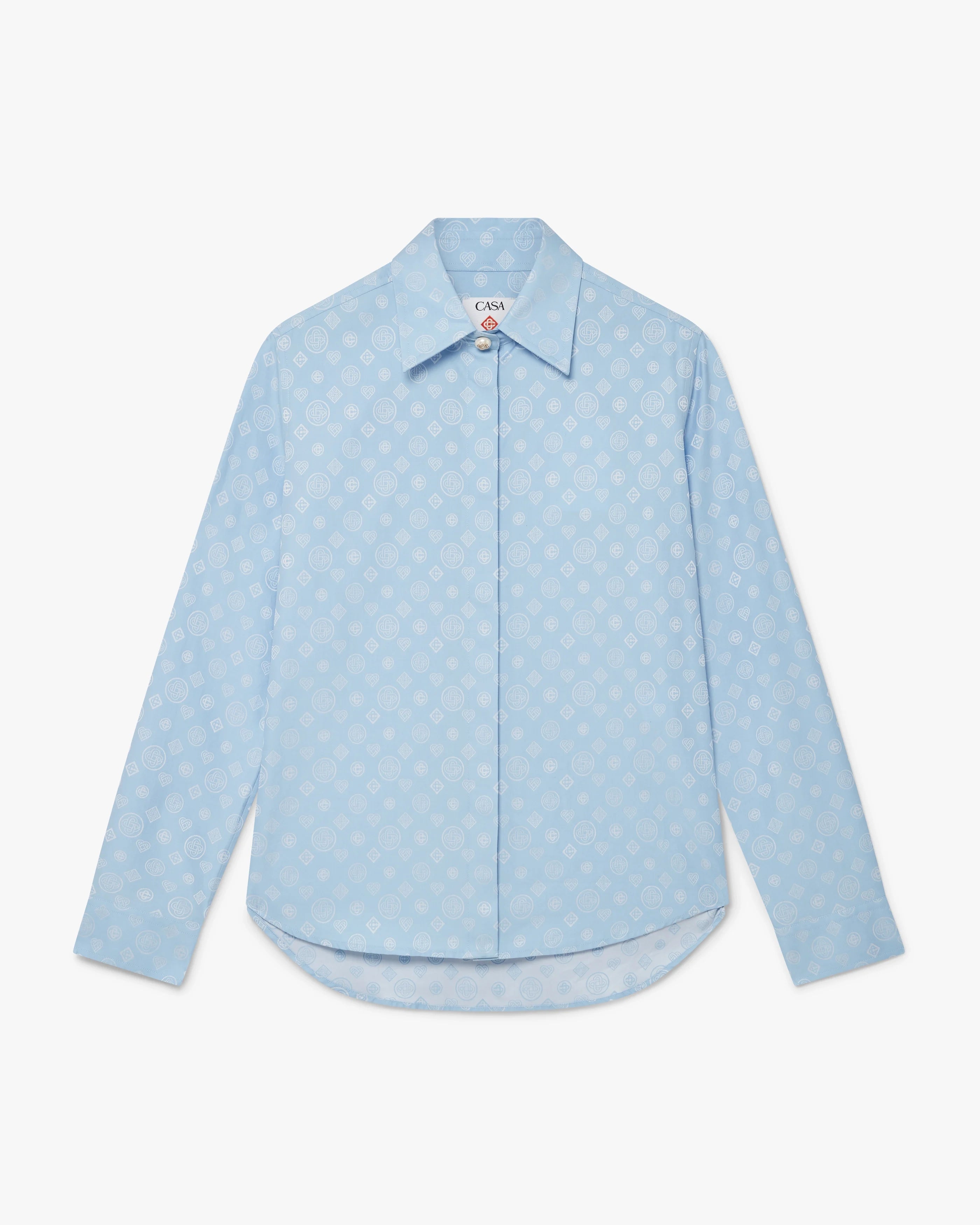 Blue Monogram Short Sleeve Shirt