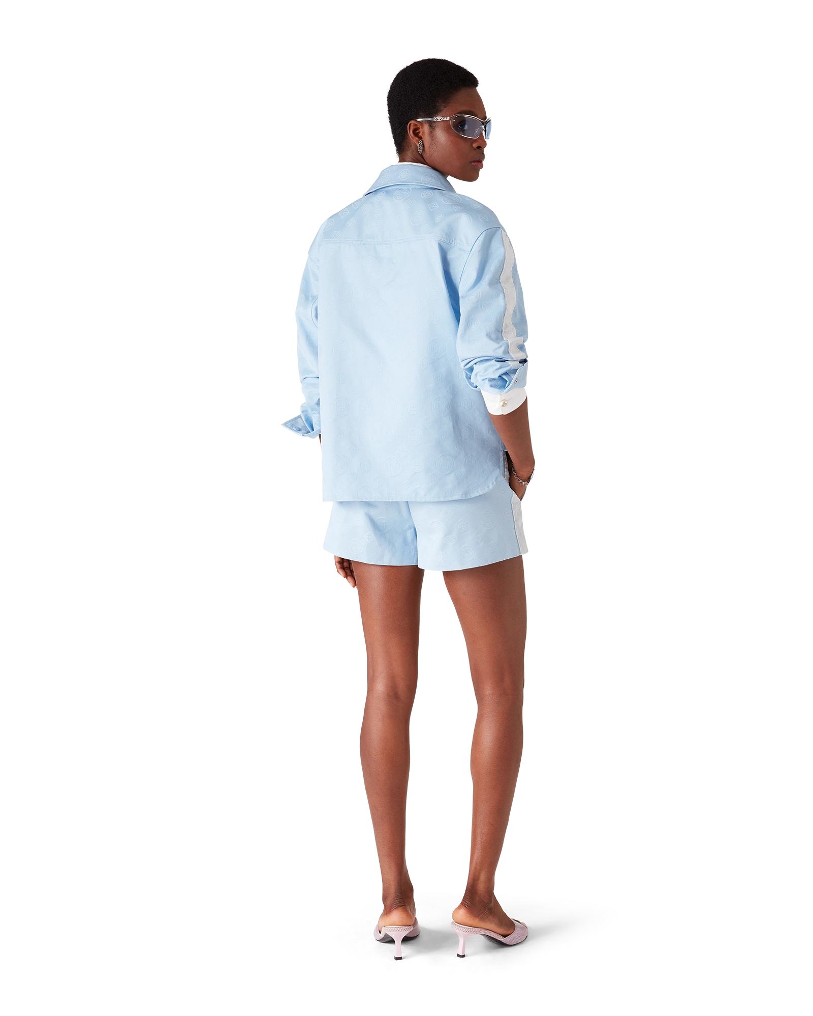 Blue Monogram Long Sleeve Shirt