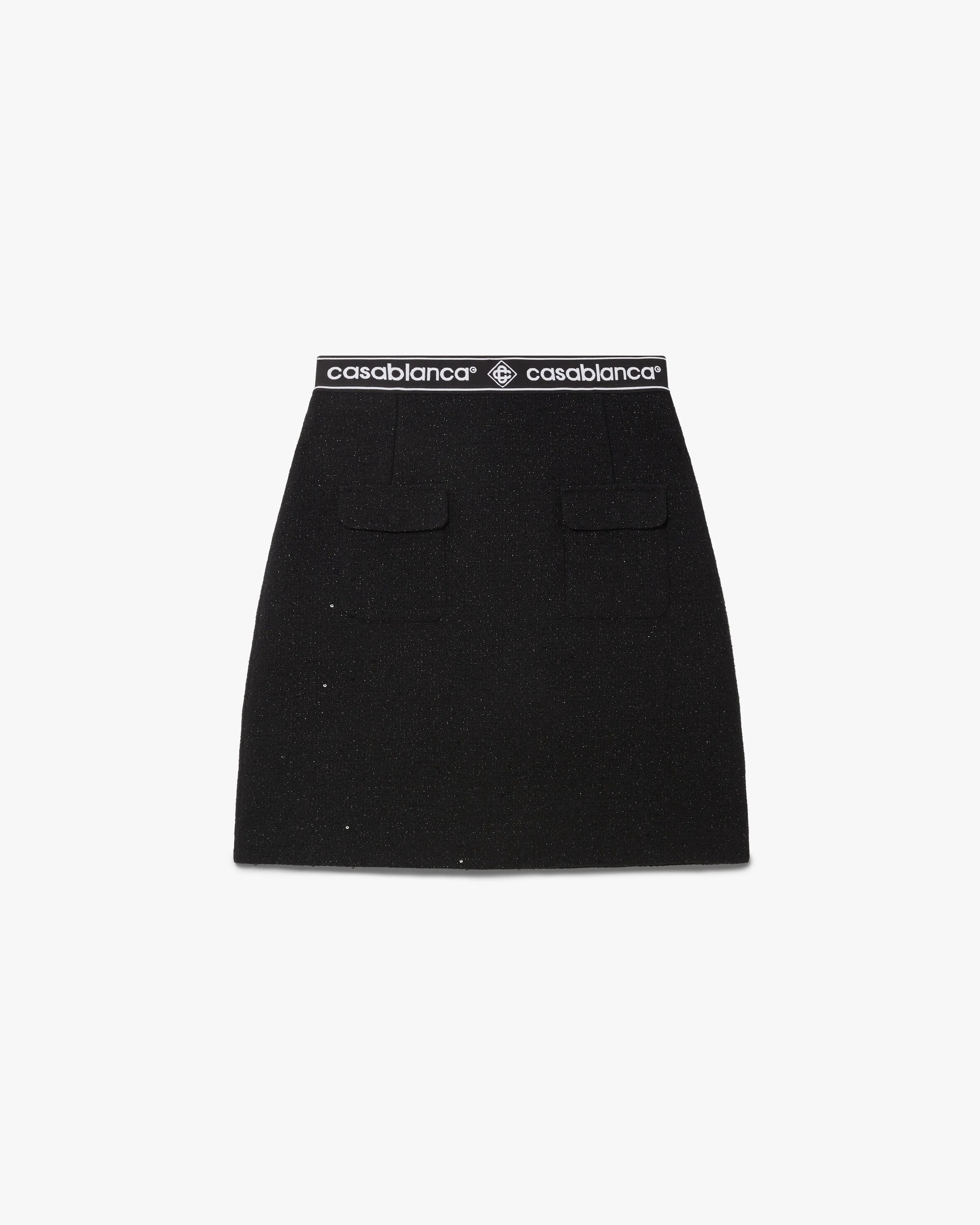 Black Tweed Midi Skirt