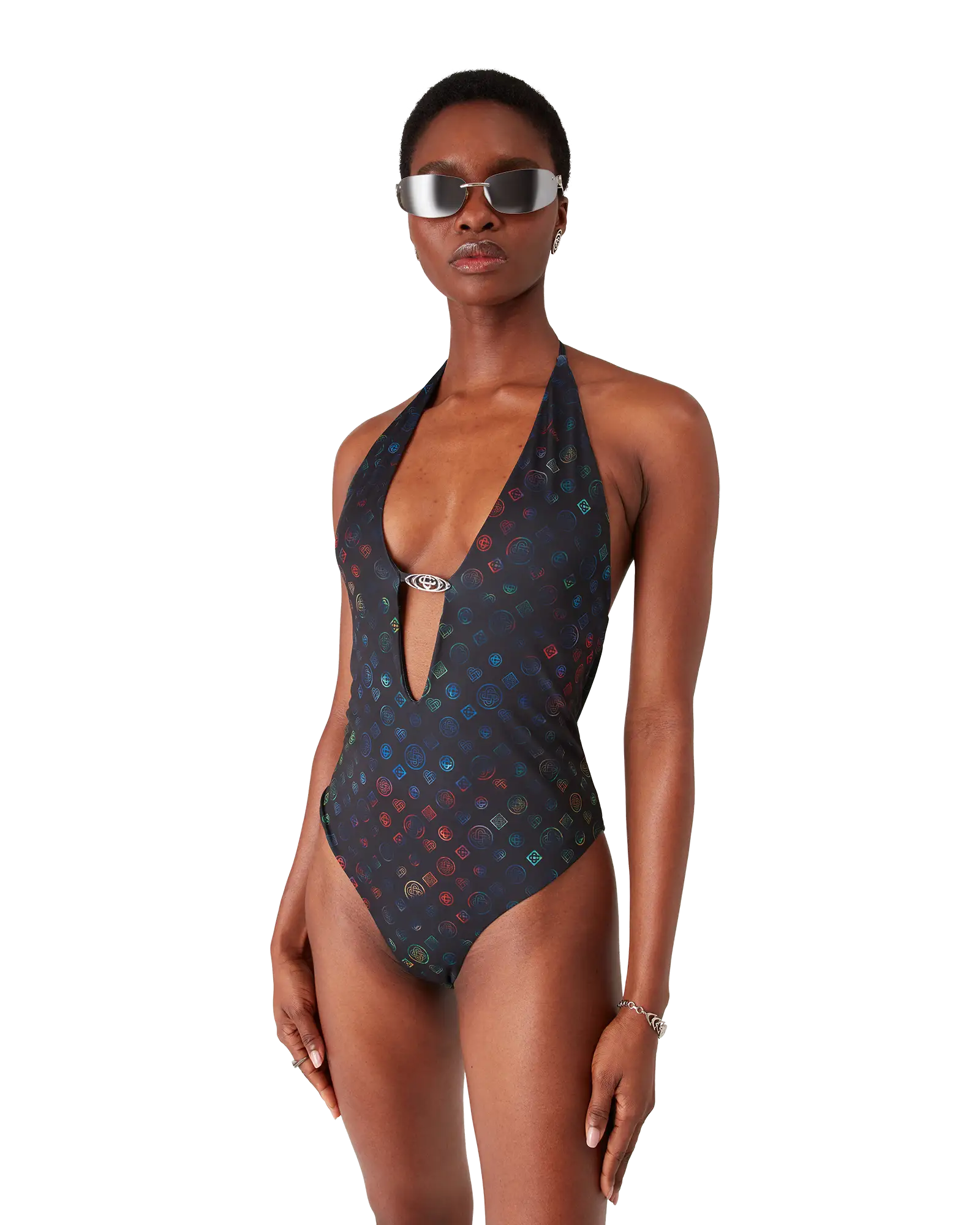 Monogram Plunge Swimsuit