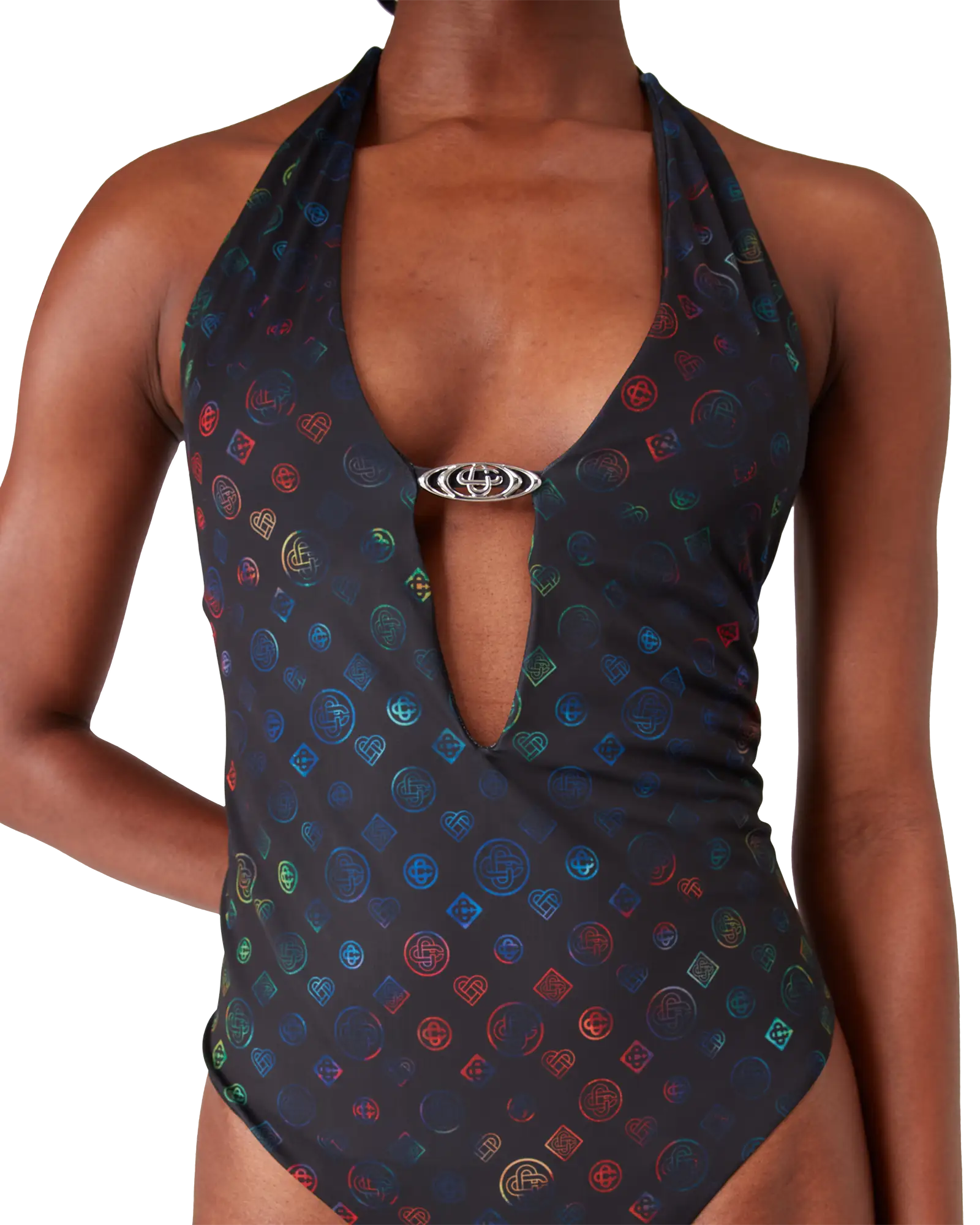 Monogram Plunge Swimsuit