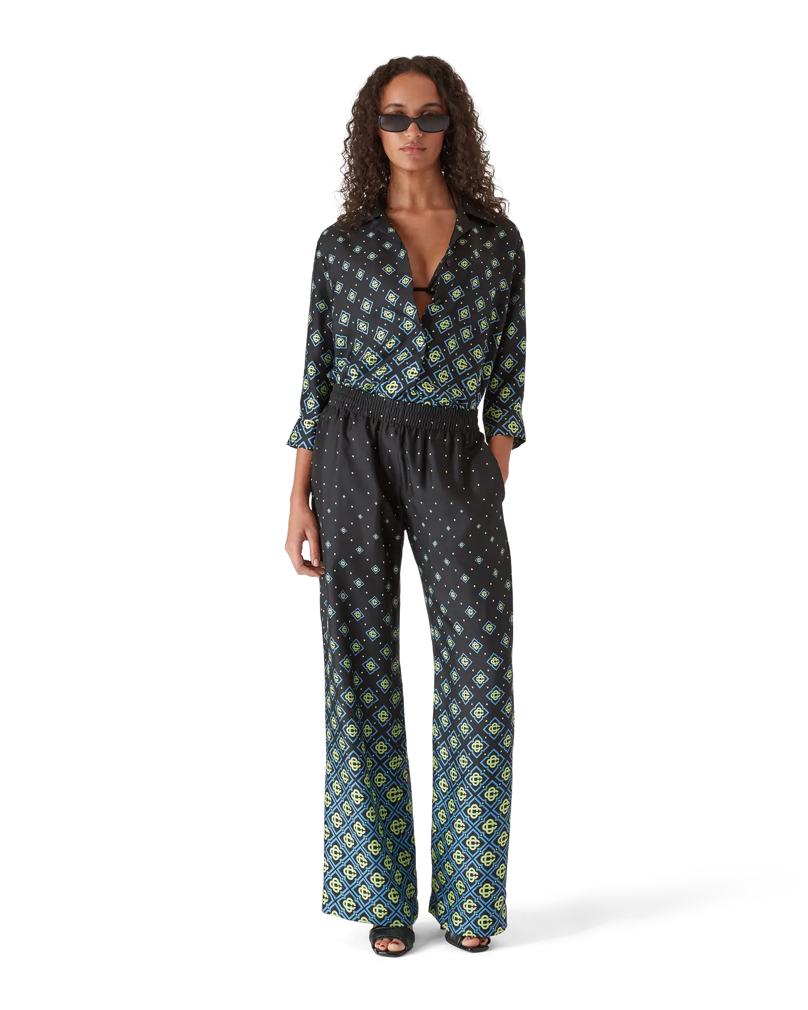 Degrade Monogram Silk Trousers