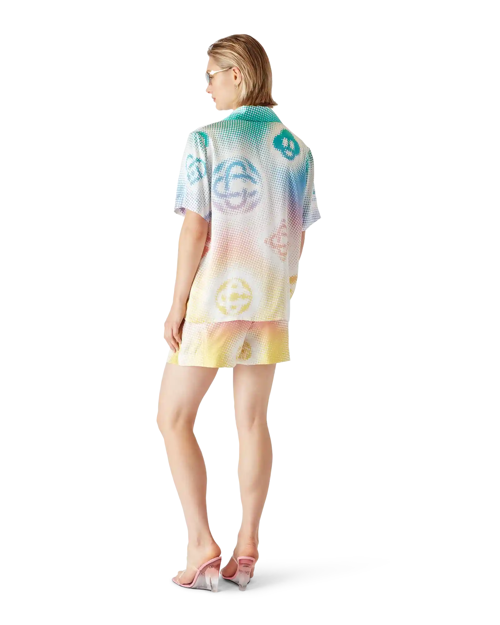 Halftone Logo Silk Shorts