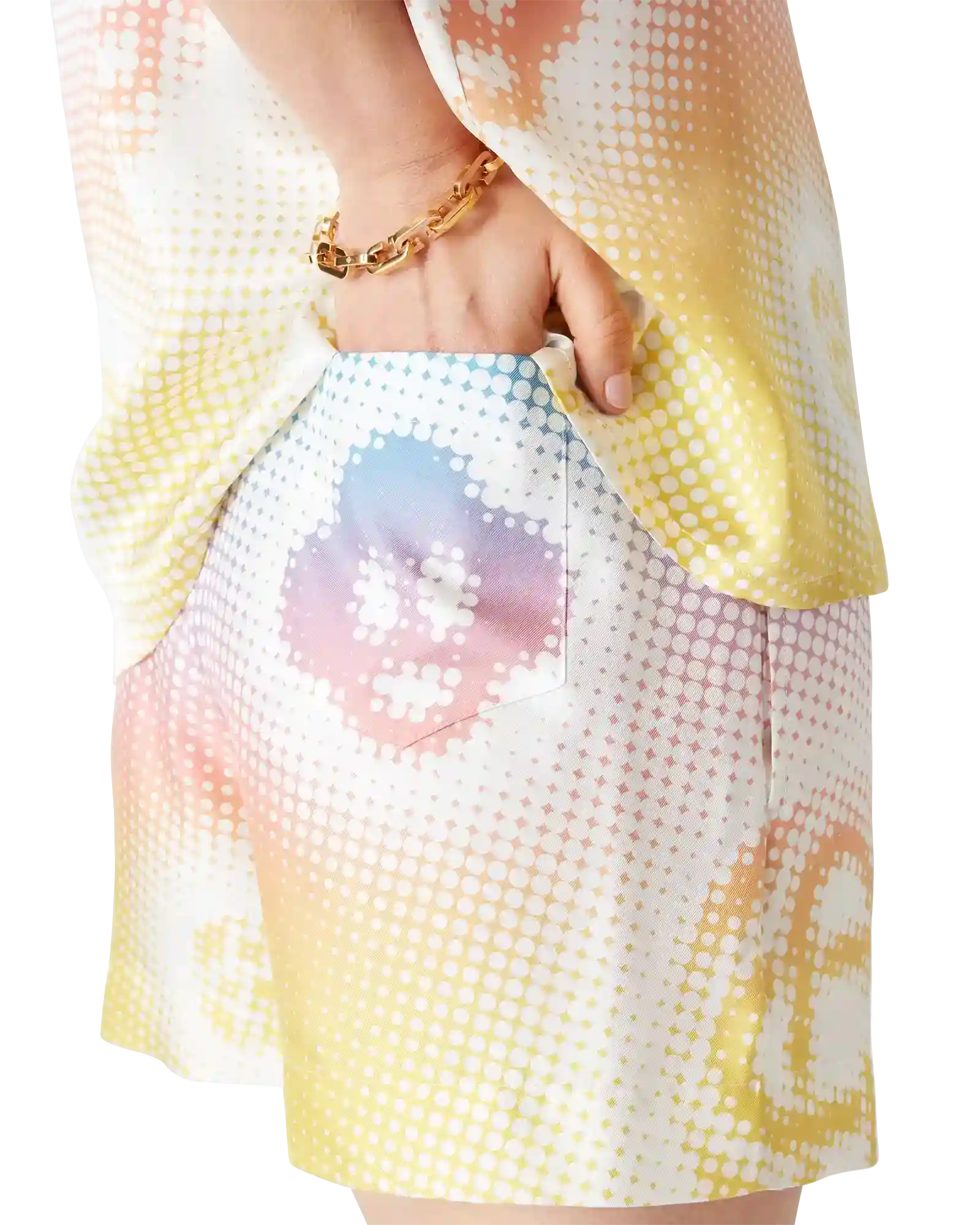 Halftone Logo Silk Shorts