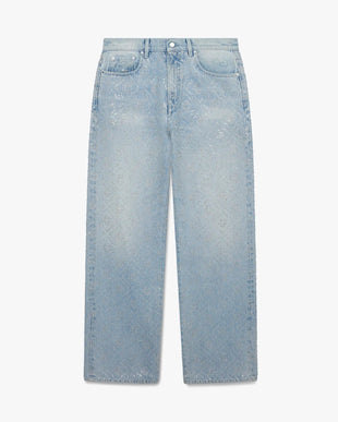 Light Wash Hotfix Baggy Jeans