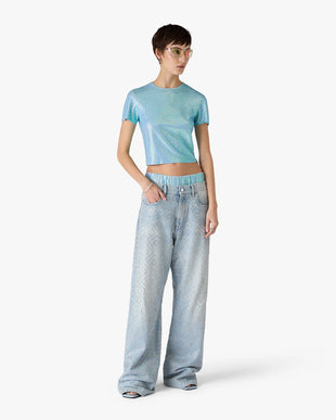 Light Wash Hotfix Baggy Jeans