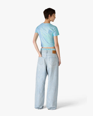 Light Wash Hotfix Baggy Jeans