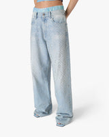Light Wash Hotfix Baggy Jeans