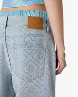 Light Wash Hotfix Baggy Jeans