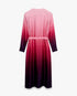 Aubergine Gradient Collarless Silk Shirt Dress