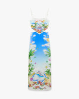 Silk Satin Maxi Scarf Dress