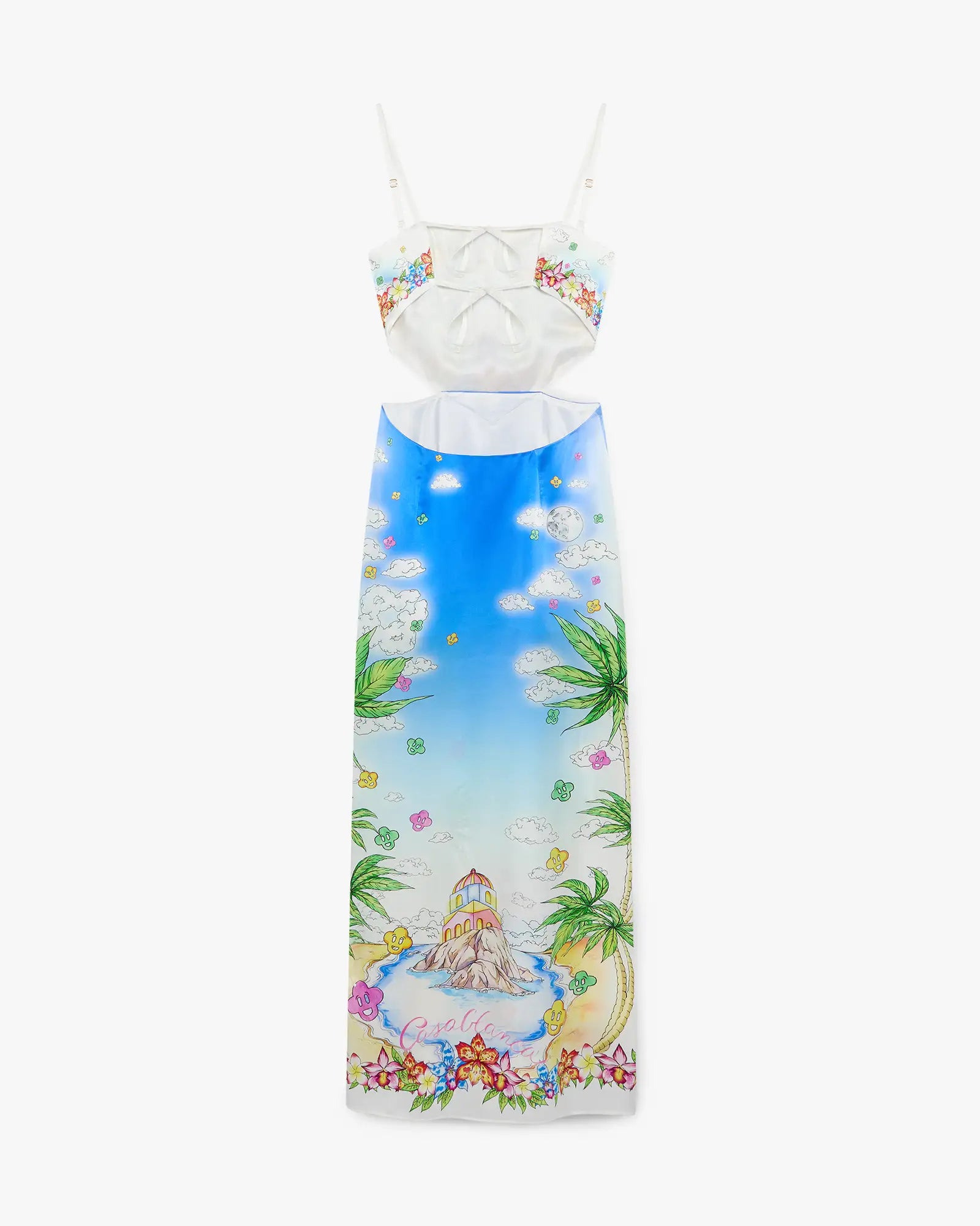 Silk Satin Maxi Scarf Dress