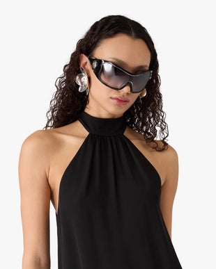 Lunettes de soleil masque à contour noir
