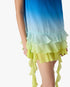 Blue Silk Gradient Double Georgette Ruffle Dress