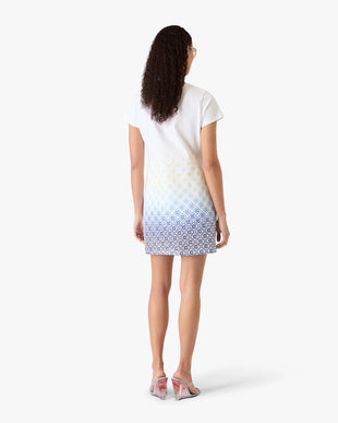 White Gradient Monogram T-Shirt Dress