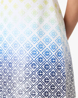 Robe T-shirt blanche à monogramme dégradé