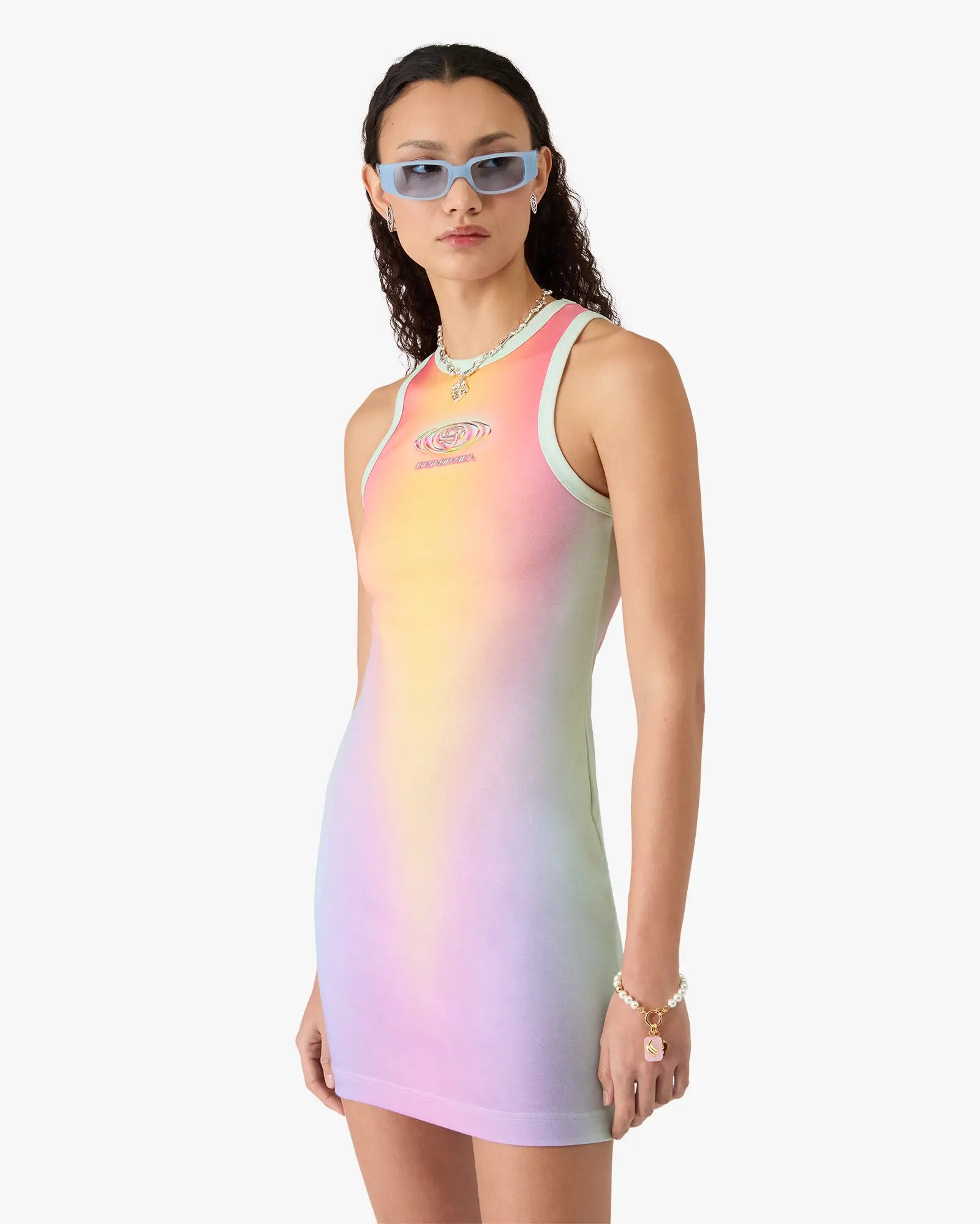 Robe longue sans manches effet verre dégradé