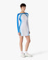 White Half-Tone Stretch Tennis Maxi Dress
