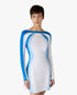 White Half-Tone Stretch Tennis Maxi Dress