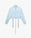 Blue Nuntucket Cropped Satin Bomber Jacket