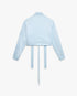 Blue Nuntucket Cropped Satin Bomber Jacket