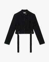Black Sequin Tweed Cropped Jacket