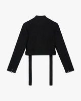 Black Sequin Tweed Cropped Jacket