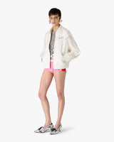 White Zip Cotton Drill Jacket