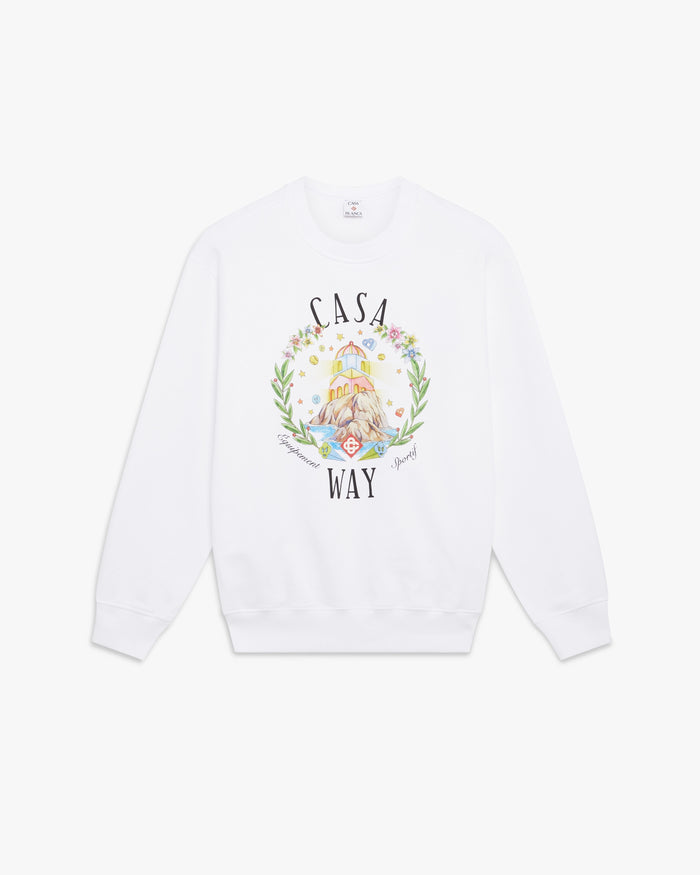 White Casa Way Loopback Sweatshirt