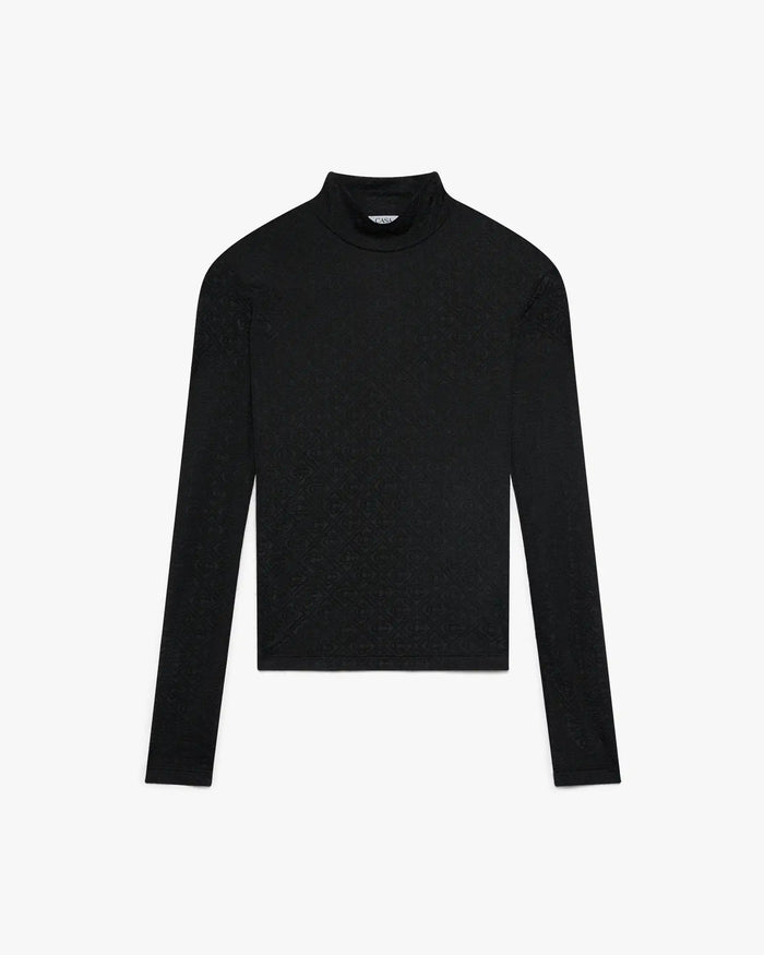 Black Monogram Jacquard Cropped Top