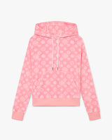 Pink Velour Monogram Hooded Sweatshirt