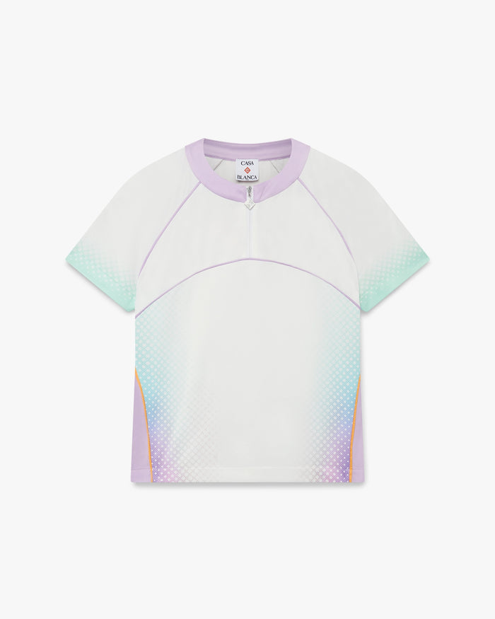 Glass Gradient Short Sleeve Football Mesh Shirt