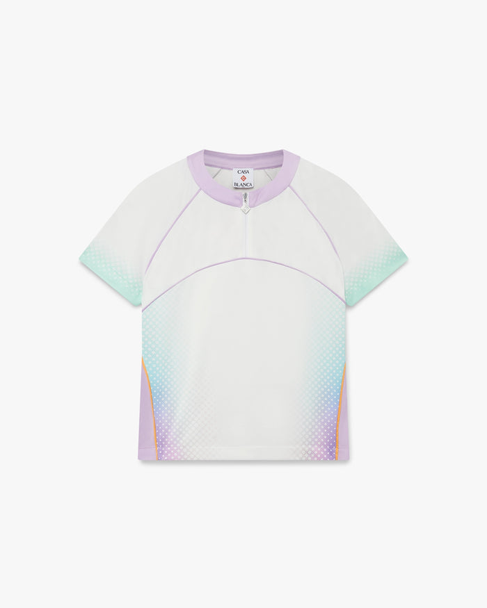 Glass Gradient Short Sleeve Football Mesh Shirt