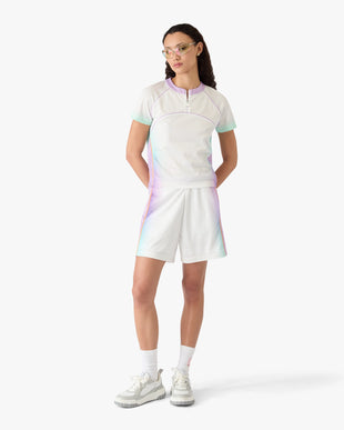 Glass Gradient Short Sleeve Football Mesh Shirt