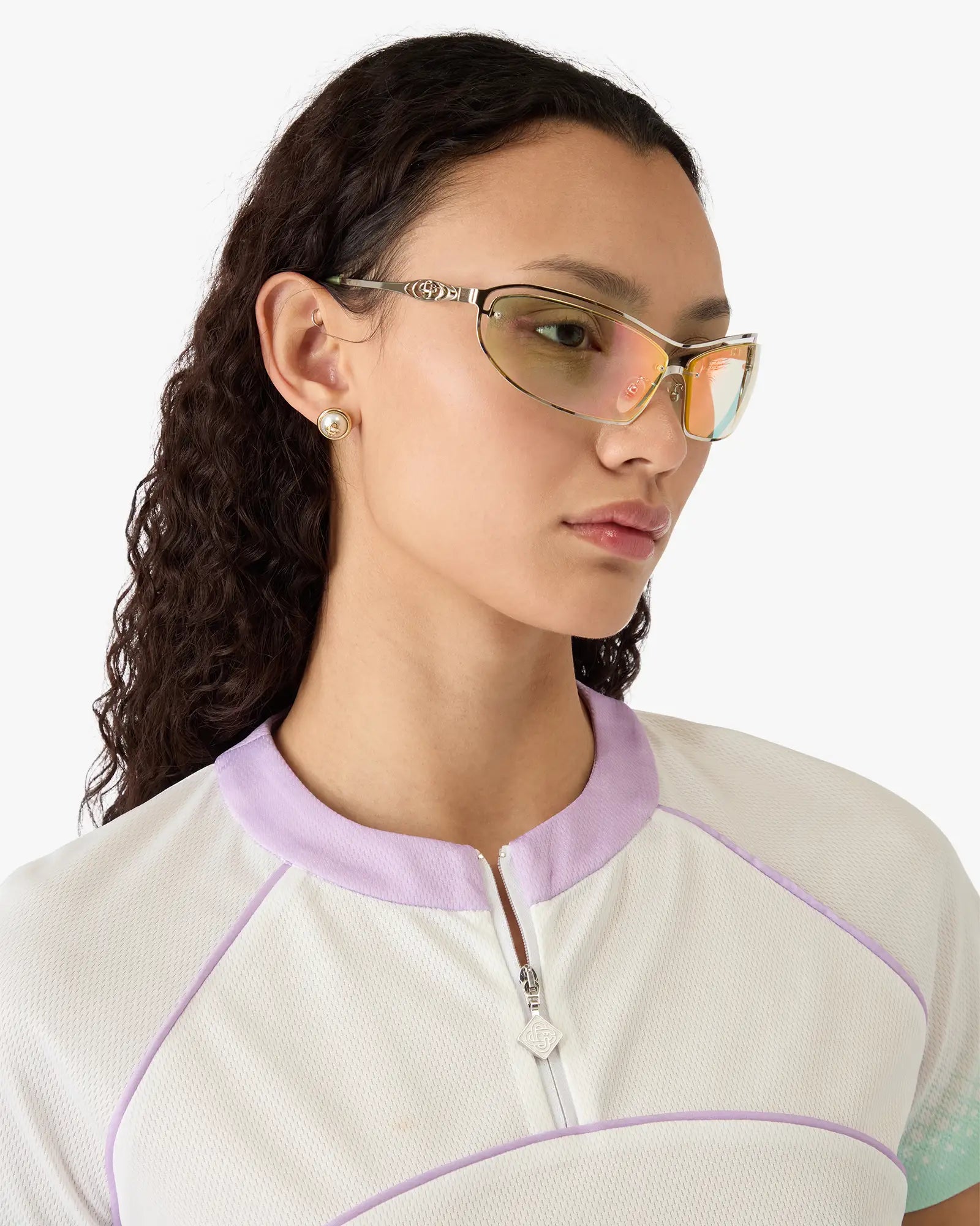 Glass Gradient Short Sleeve Football Mesh Shirt