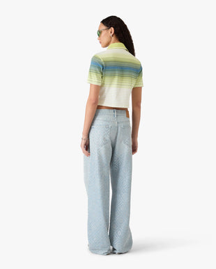 Bourgeois Striped Short Sleeve Polo Shirt