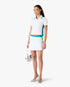 White & Blue Pique Cut-Out Polo Shirt