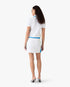 White & Blue Pique Cut-Out Polo Shirt