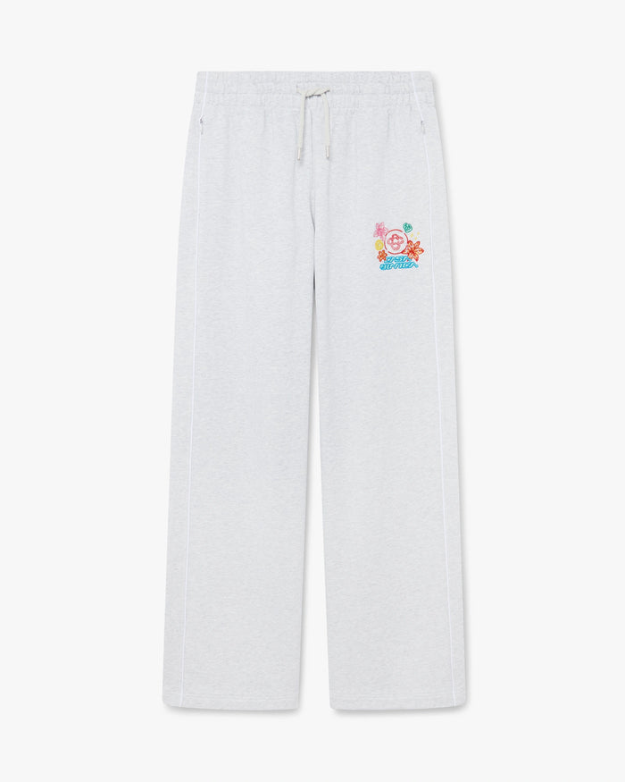 Grey Embroidered Cropped Sweatpants