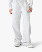 Grey Embroidered Cropped Sweatpants