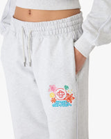 Grey Embroidered Cropped Sweatpants