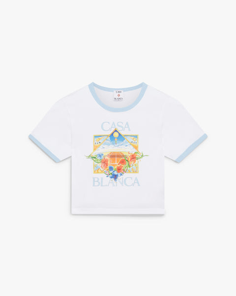 Tennis Landscape Ringer Baby Short Sleeve T-Shirt | Casablanca Paris
