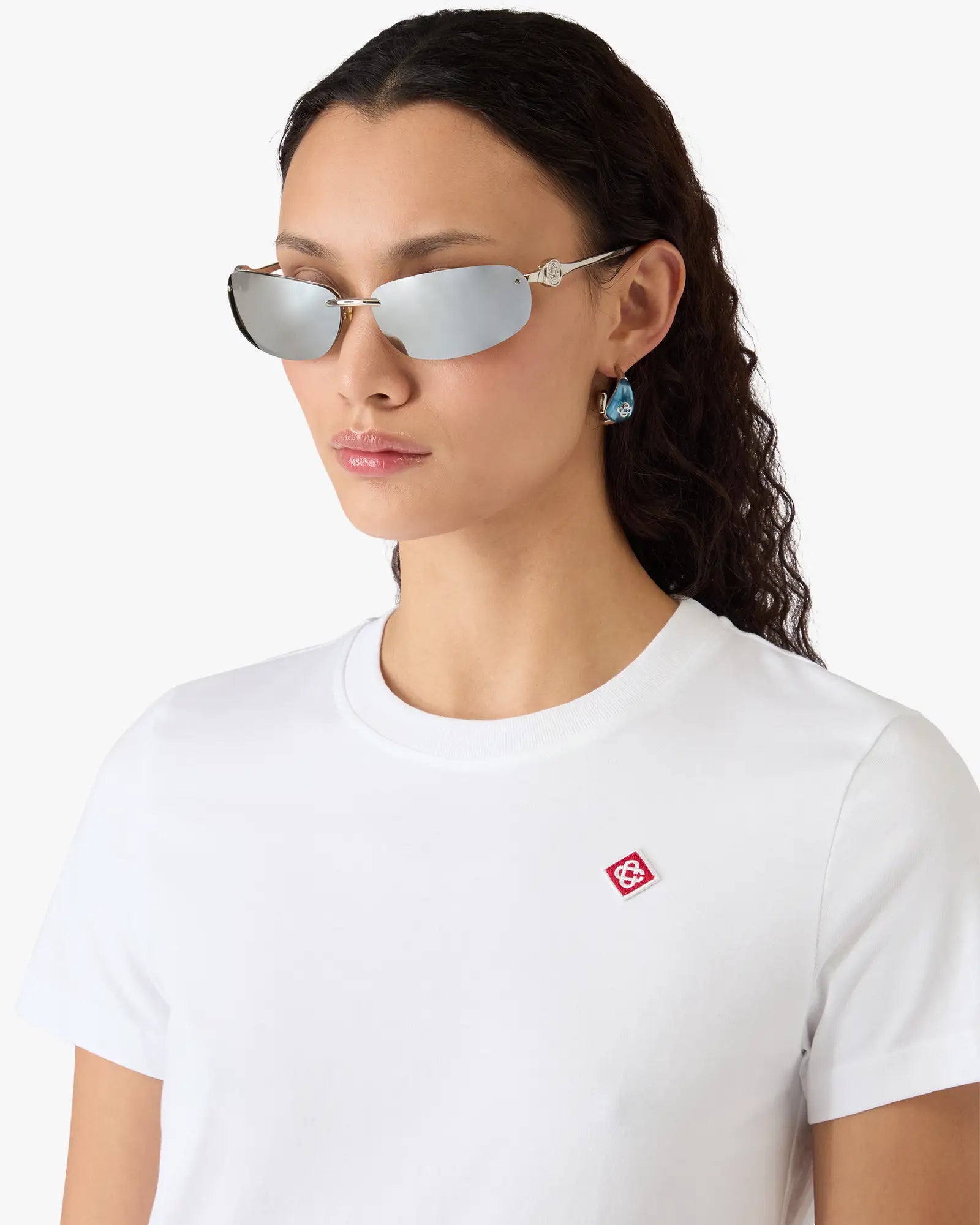 Classic Embroidery Patch Fitted Short Sleeve T-Shirt