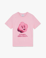 Pink Embellished CC Smile Fitted Short Sleeve T-Shirt