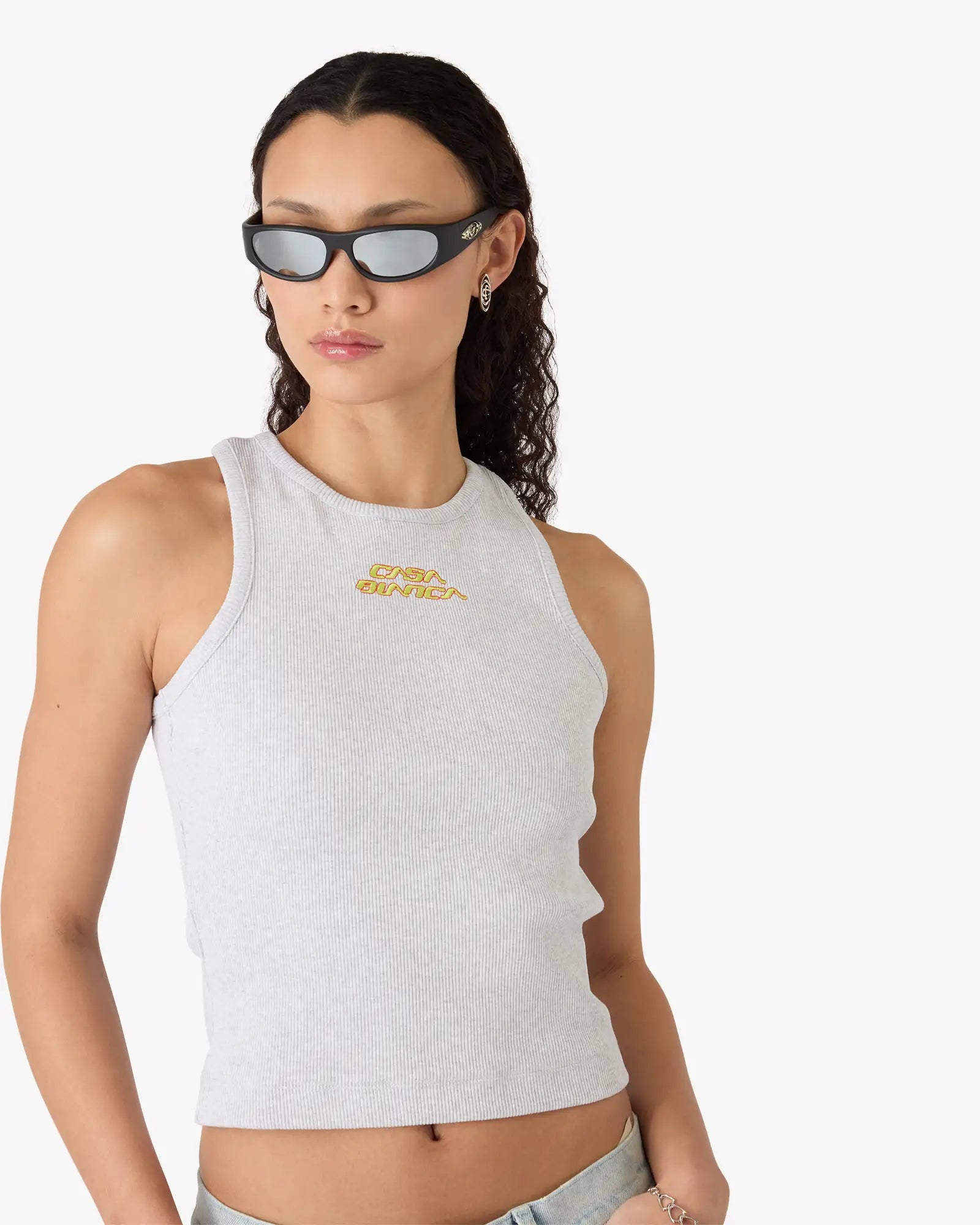 Grey Marle Ribbed Tank Top