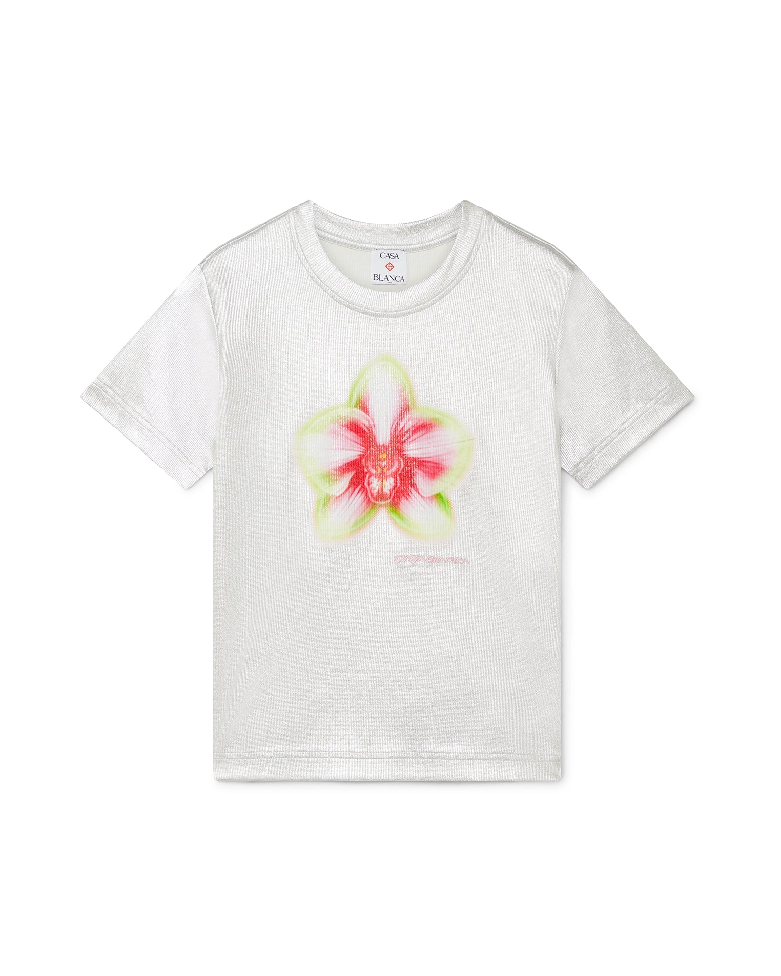 Silver Glitch Orchid Ribbed Top