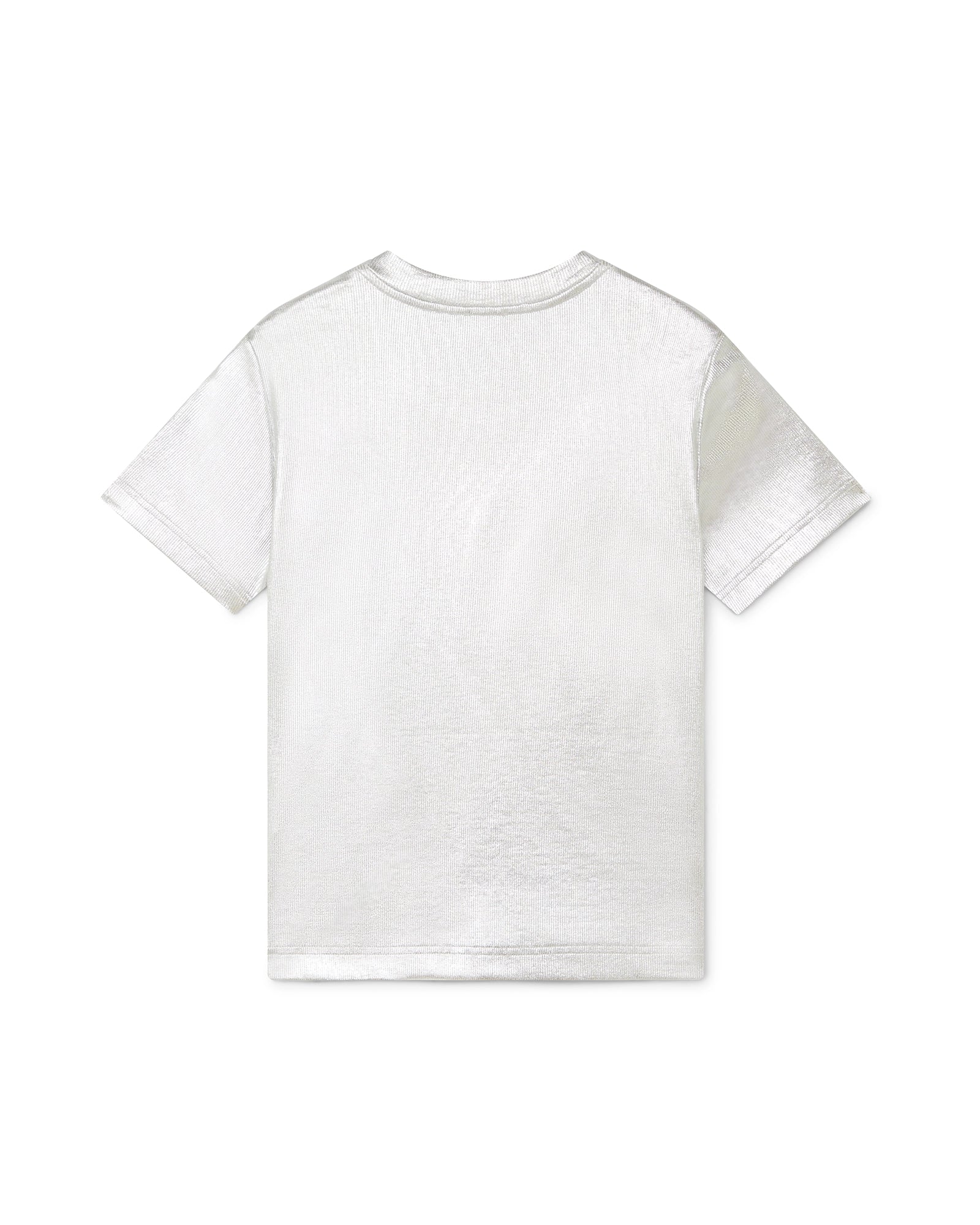Silver Glitch Orchid Ribbed Top