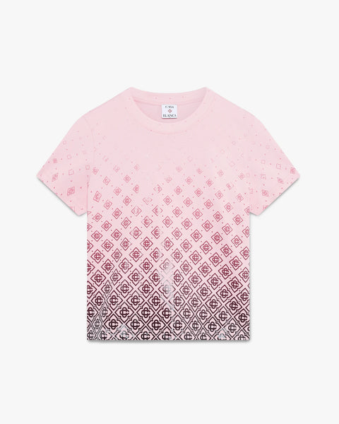 Aubergine Gradient Monogram Short Sleeve T-Shirt | Casablanca Paris