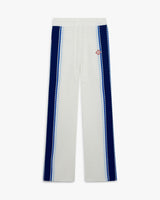 White & Blue Striped Mesh Trousers