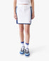 White & Blue Striped Mesh Mini Skirt
